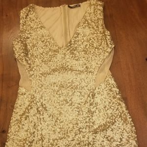 TFNC London gold sequin dress